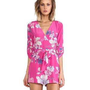 YUMI KIM Silk "Japanese Floral" Romper